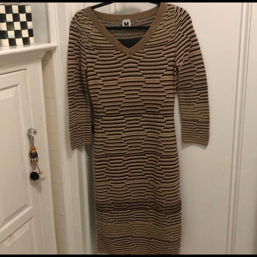 M MISSONI Techno Grid V-neck Dress Size 6